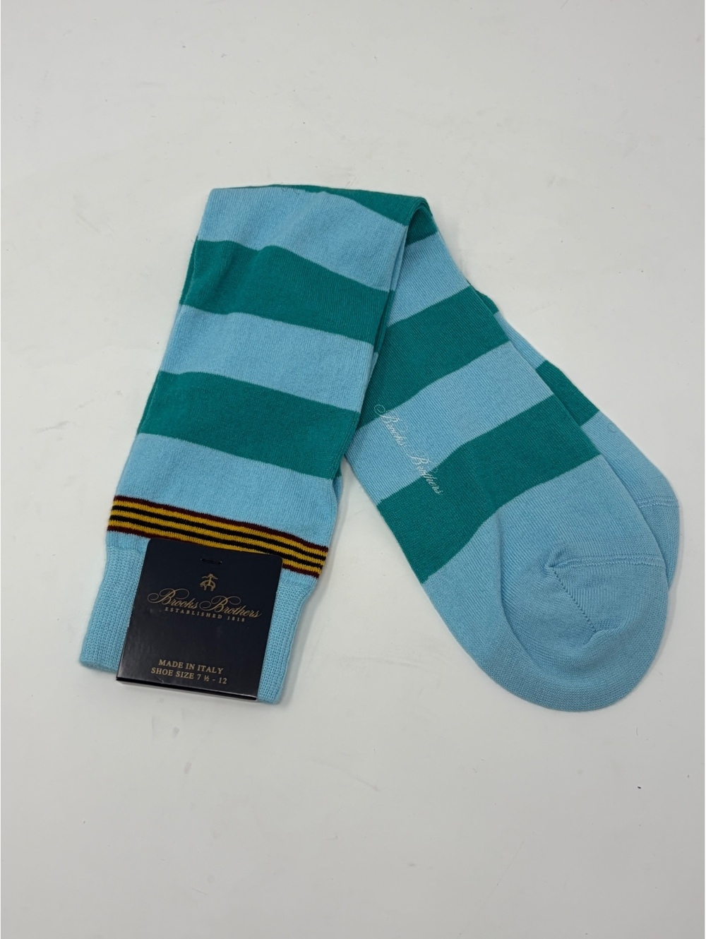 Brooks Brothers Men's Striped Dress Socks Made in Italy Size